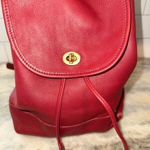 Coach Red Leather large Daypack